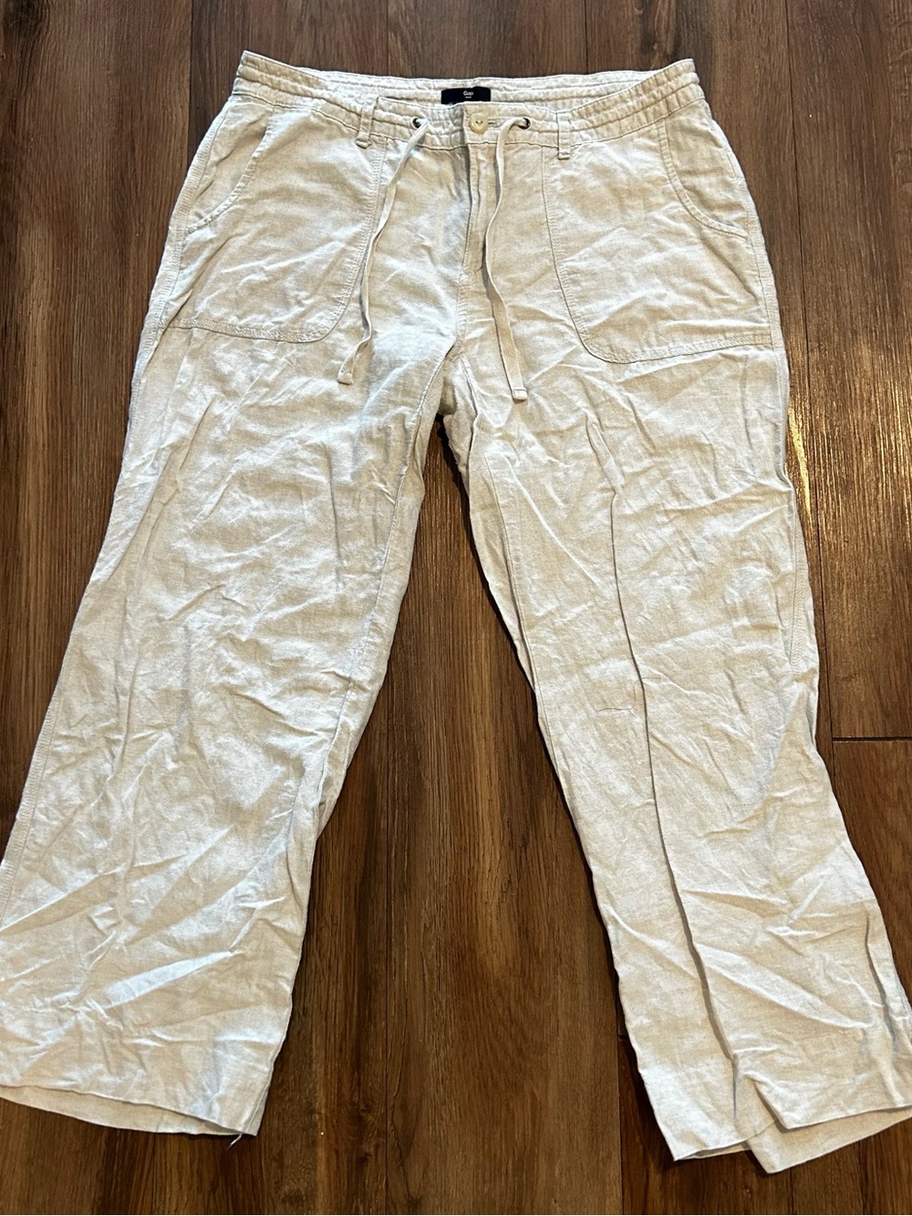 Y2k Women’s GAP Capri Linen Blend Pants Beige Size 8R